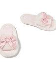 Fluffy Pink Bow Home Slippers, Super Soft, Comfortable, and Adorable