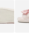Fluffy Pink Bow Home Slippers, Super Soft, Comfortable, and Adorable