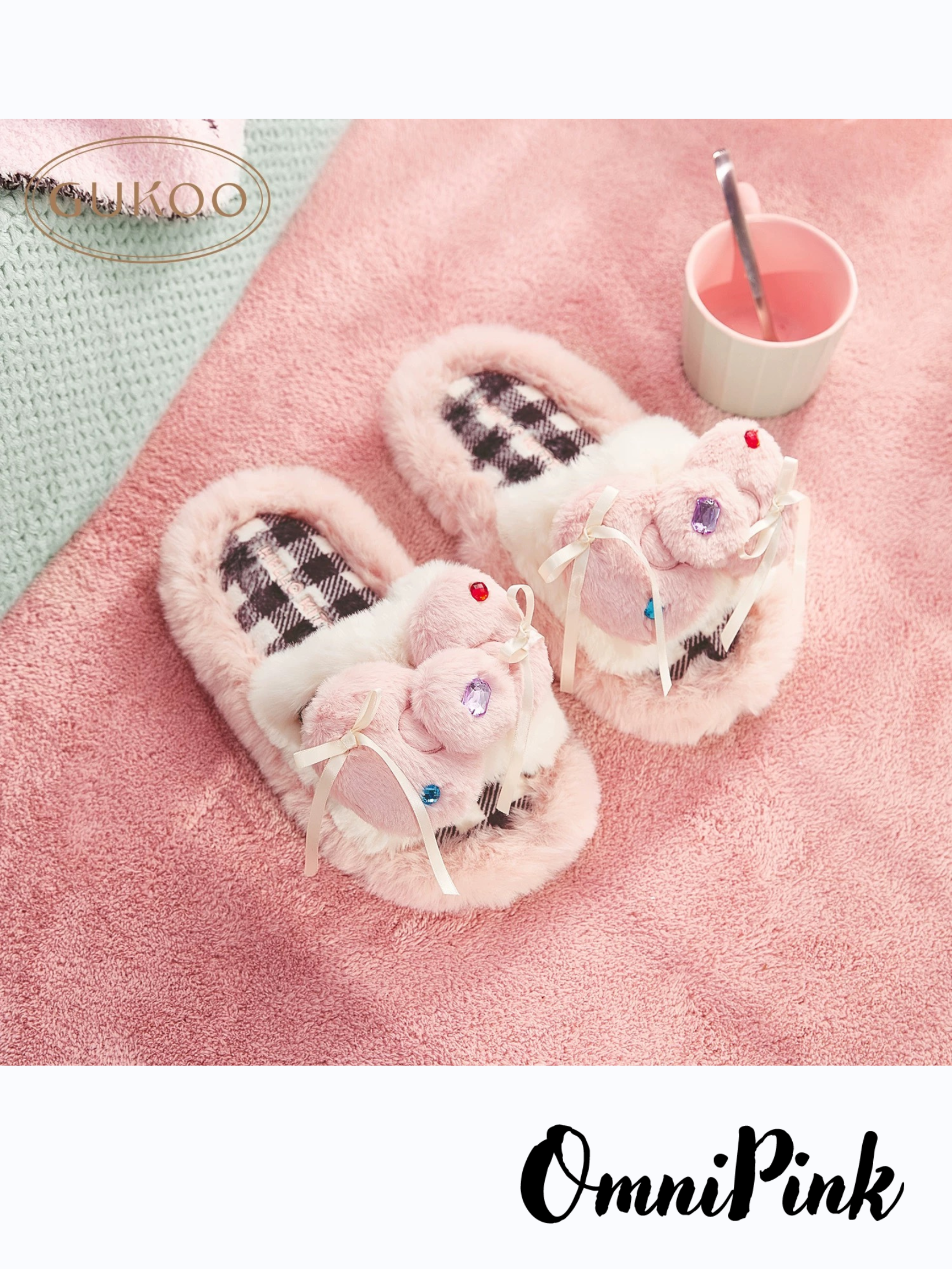 Pink Hello Kitty Fluffy Indoor Home Slippers, Soft, Comfortable, Cute, and Sweet
