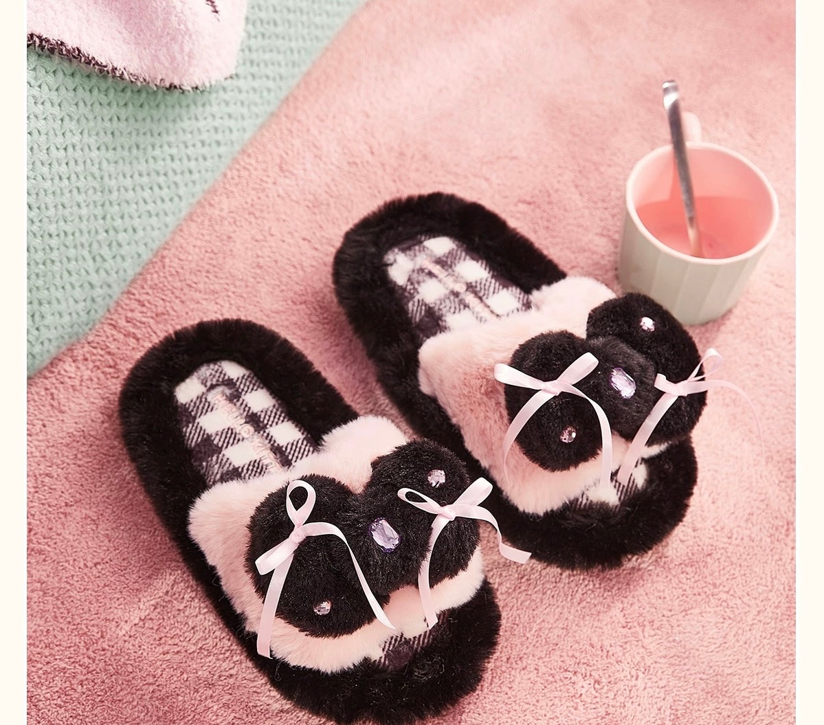 Pink Hello Kitty Fluffy Indoor Home Slippers, Soft, Comfortable, Cute, and Sweet
