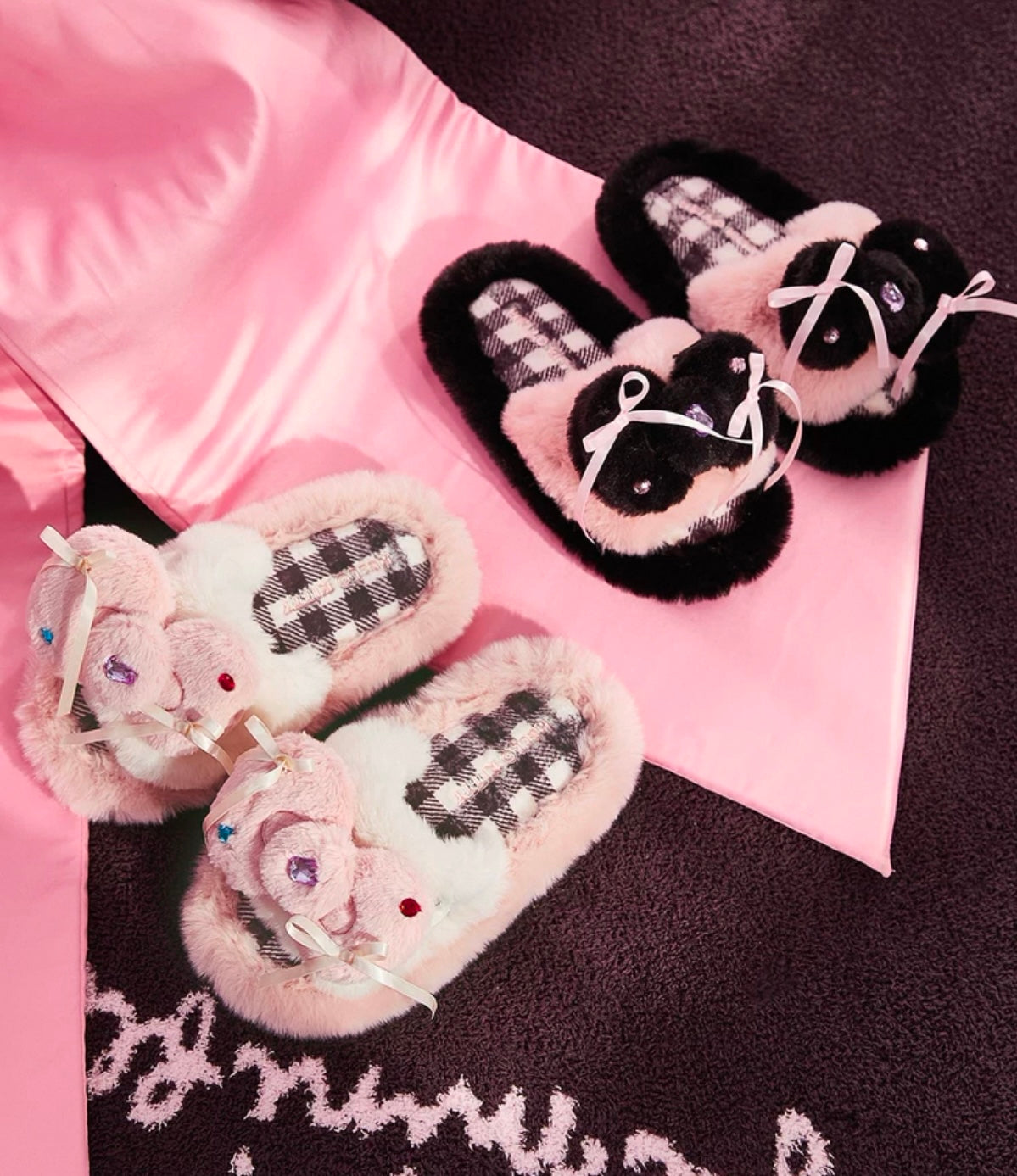 Pink Hello Kitty Fluffy Indoor Home Slippers, Soft, Comfortable, Cute, and Sweet