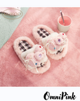 Pink Hello Kitty Fluffy Indoor Home Slippers, Soft, Comfortable, Cute, and Sweet